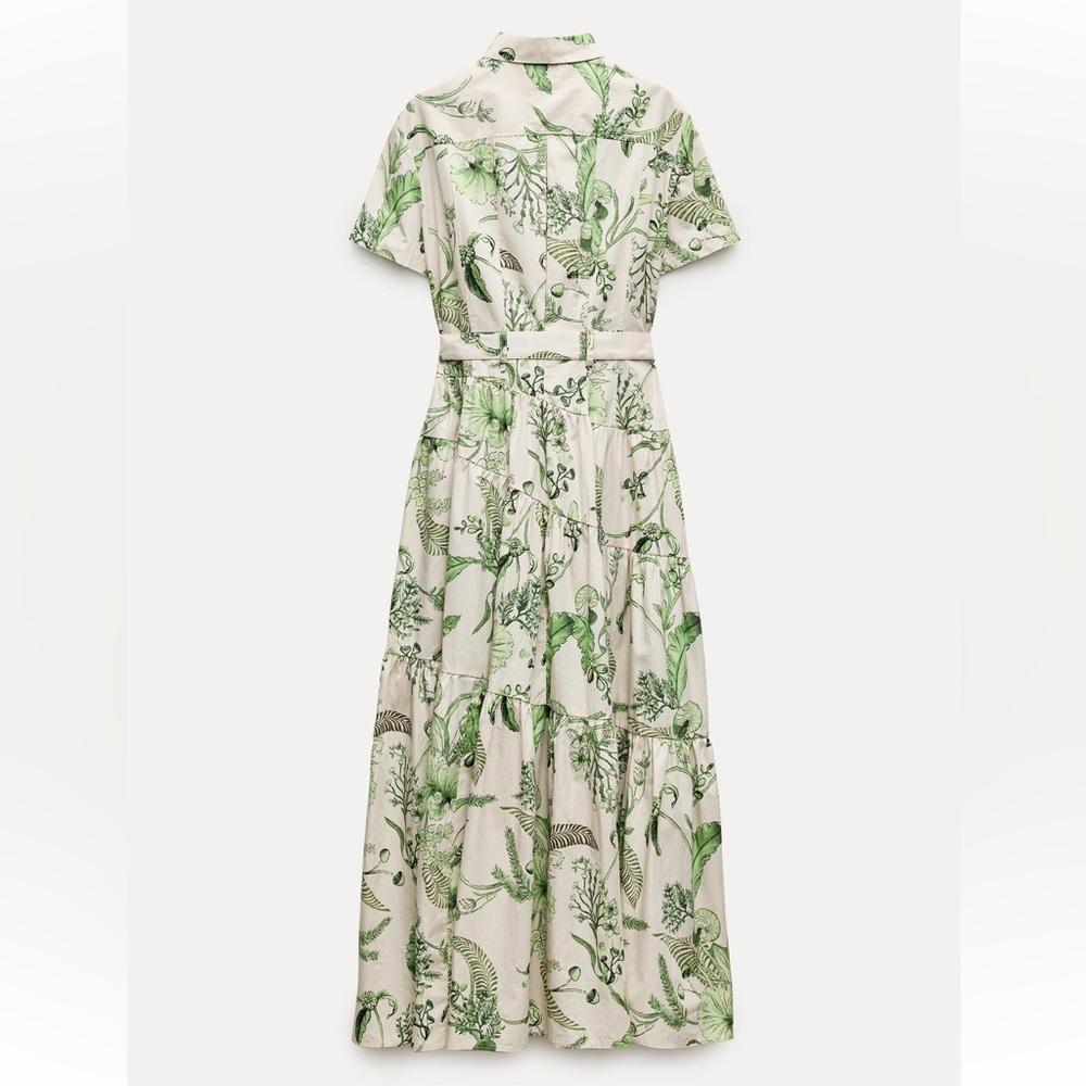 ZARA PRINTED MAXI SHIRT DRESS - Picture 6 of 9